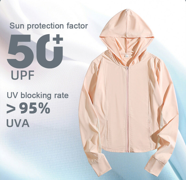 Cool, breathable, UPF50+ sun protection clothing for women, summer outdoor camping casual tops with split splicing, quick-drying and slim fit