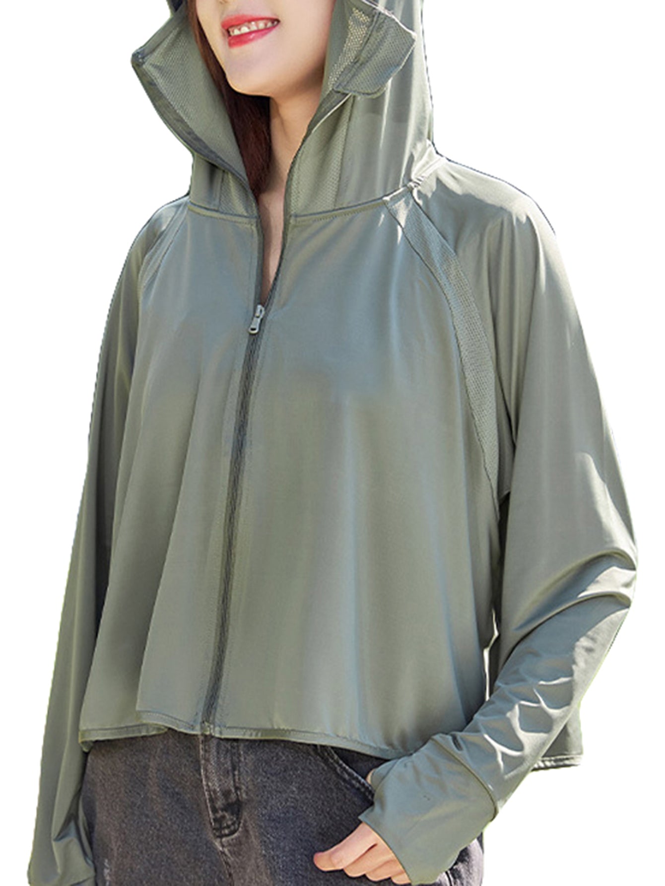 Sun protection clothing outdoor thin hooded quick-drying loose ice silk summer UV protection upf50