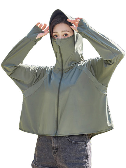 Sun protection clothing outdoor thin hooded quick-drying loose ice silk summer UV protection upf50