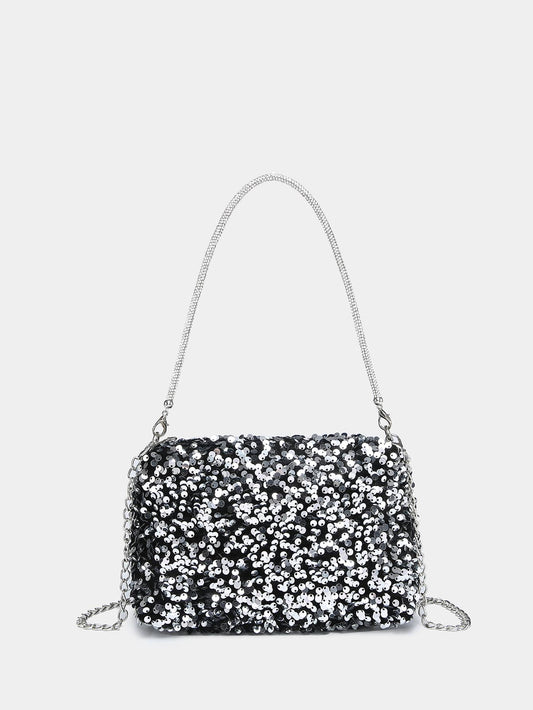 Shiny Glamorous Elegant Exquisite Mini Sequin Decor Chain Square Bag