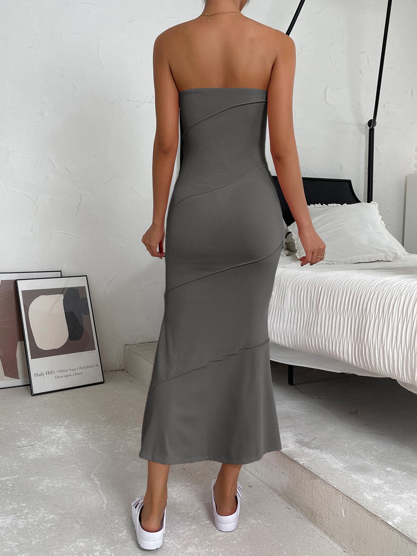 Solid Tube Elegant Slim Fit Bodycon Long Dress